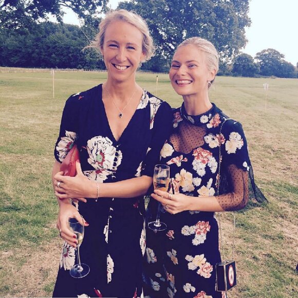 Vilshenko Black Floral Polka Dot Tulle Midi Dress - Picture 3 of 16